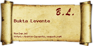 Bukta Levente névjegykártya